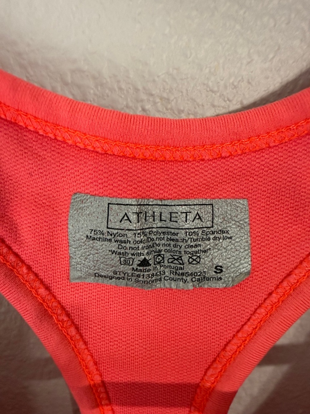 Athleta Coral Racerback Tank Top Small - Picture 2 of 6